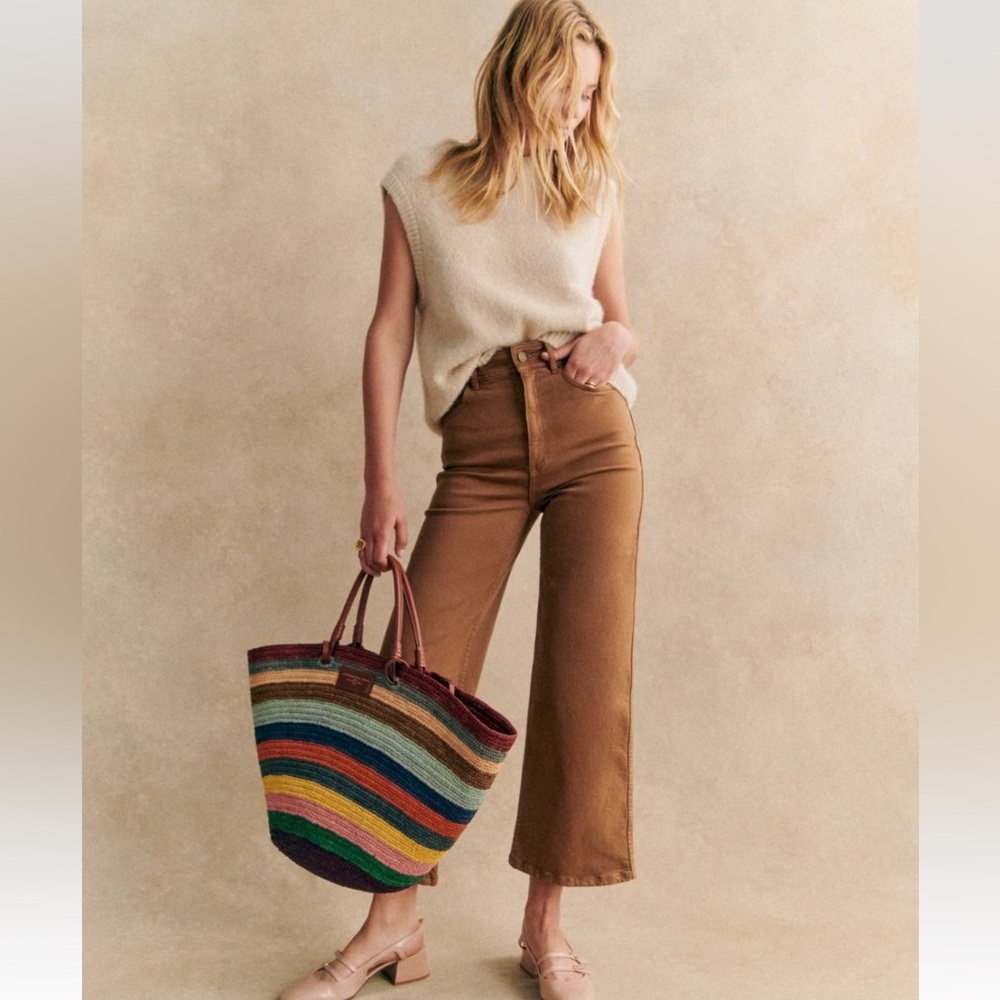 Sezane Le Crop Coffee size 4/36